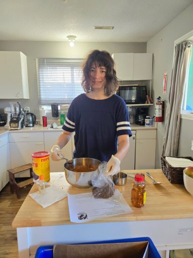 Kaitlynn, our Program Assistant, making protein balls!