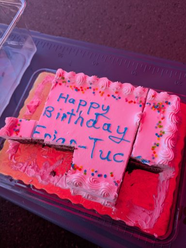 It was Volunteer Mike's birthday celebration at our Lake Cowichan Country Grocer BBQ Hotdog Fundraiser