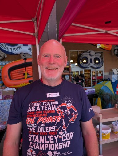 Dave at our Lake Cowichan Country Grocer BBQ Hotdog Fundraiser